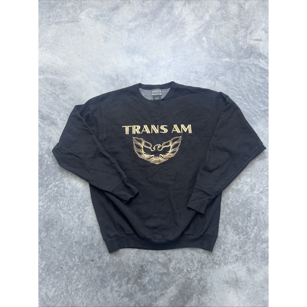 Vintage Trans Am Sweatshirt Men Medium Black Pontiac Firebird Racing Sweater 90s